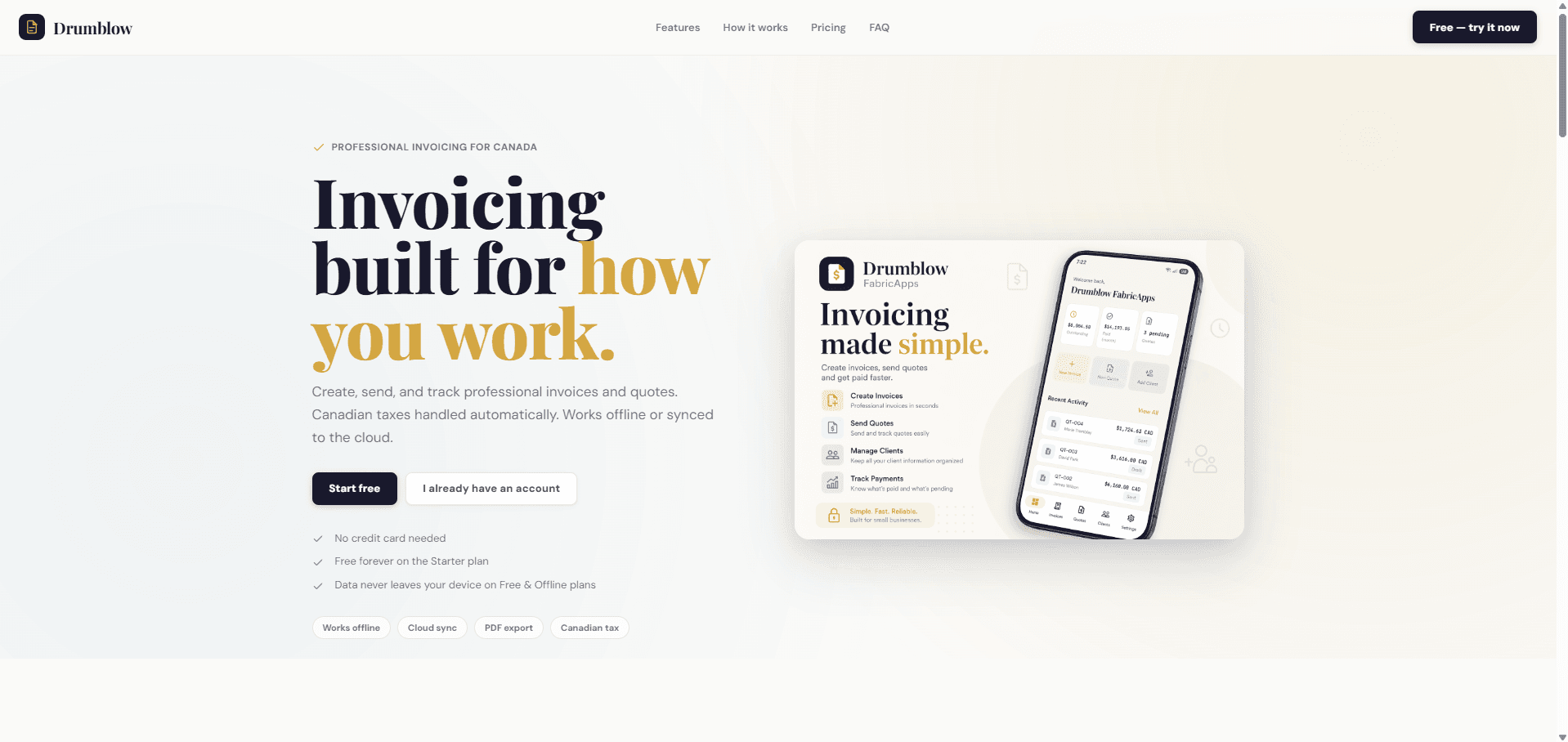 Drumblow Invoice